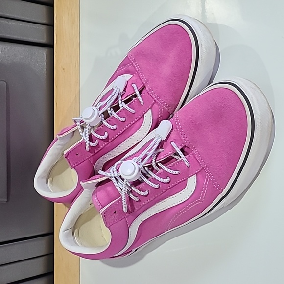 Vans Shoes Vans Old Skool Skate Fiji Flower Pink Canvis Suade Size